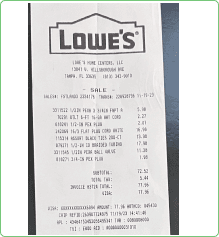 receipt only